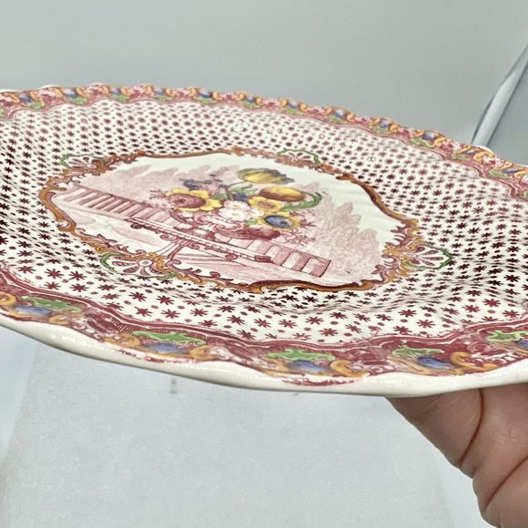 COPELAND SPODE England Floral Bouquet Plate Ridges 7.75” - Picture 3 of 7